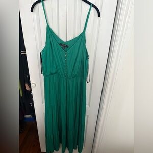 Ever New Melbourne Emerald Green Tiered Button Front Maxi Dress Size 12
